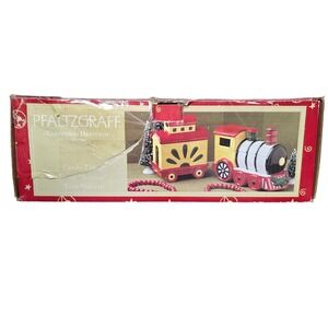 Pfaltzgraff‎ Christmas Heritage Candy Train Engine and Caboose Ceramic Set 2pc
